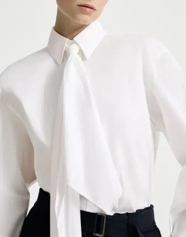 Brunello Cucinelli Shirt with tie and monili | Thumbnail 4 Brunello Cucinelli Shirt with tie and monili | Thumbnail 4