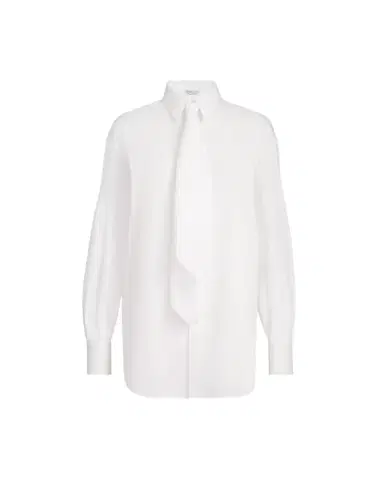 Brunello Cucinelli Shirt with tie and monili | Thumbnail 1 Brunello Cucinelli Shirt with tie and monili | Thumbnail 1