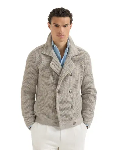 Brunello Cucinelli Half English Rib knit cardigan | Thumbnail 2 Brunello Cucinelli Half English Rib knit cardigan | Thumbnail 2