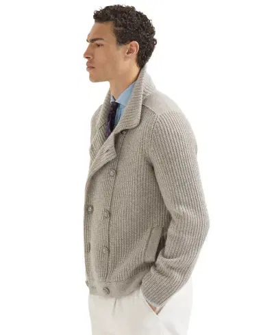 Brunello Cucinelli Half English Rib knit cardigan | Thumbnail 5 Brunello Cucinelli Half English Rib knit cardigan | Thumbnail 5
