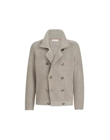 Brunello Cucinelli Half English Rib knit cardigan | Thumbnail 1 Brunello Cucinelli Half English Rib knit cardigan | Thumbnail 1