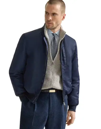 Brunello Cucinelli Techno satin bomber jacket | Thumbnail 5 Brunello Cucinelli Techno satin bomber jacket | Thumbnail 5