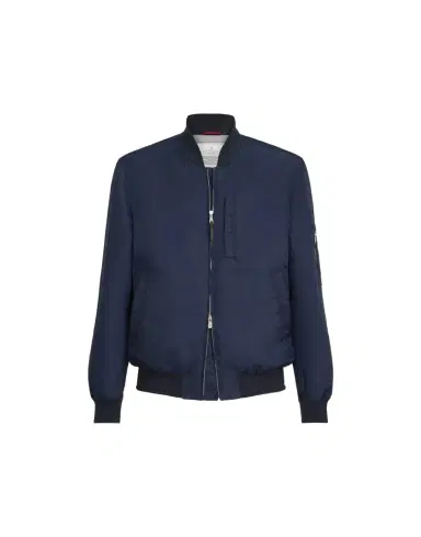 Brunello Cucinelli Techno satin bomber jacket | Thumbnail 1 Brunello Cucinelli Techno satin bomber jacket | Thumbnail 1