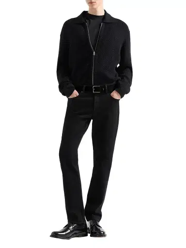 7 For All Mankind Men's Cotton-Blend Full-Zip Polo Sweater | Thumbnail 2 7 For All Mankind Men's Cotton-Blend Full-Zip Polo Sweater | Thumbnail 2