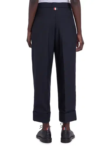 Thom Browne Women's Wool Cardigan-Style Pocket Trousers - Navy | Thumbnail 5 Thom Browne Women's Wool Cardigan-Style Pocket Trousers - Navy | Thumbnail 5