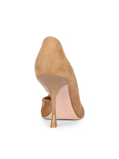 Roger Vivier Women's Viv Ville 85MM Suede D'Orsay Pumps - Tabacco Chiaro | Thumbnail 3 Roger Vivier Women's Viv Ville 85MM Suede D'Orsay Pumps - Tabacco Chiaro | Thumbnail 3