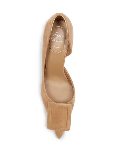 Roger Vivier Women's Viv Ville 85MM Suede D'Orsay Pumps - Tabacco Chiaro | Thumbnail 4 Roger Vivier Women's Viv Ville 85MM Suede D'Orsay Pumps - Tabacco Chiaro | Thumbnail 4