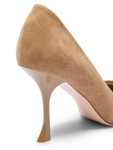 Roger Vivier Women's Viv Ville 85MM Suede D'Orsay Pumps - Tabacco Chiaro | Thumbnail 6 Roger Vivier Women's Viv Ville 85MM Suede D'Orsay Pumps - Tabacco Chiaro | Thumbnail 6