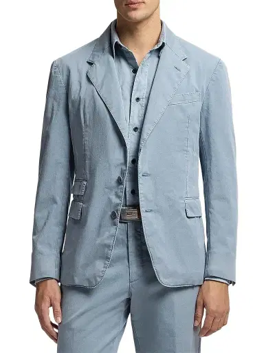 Ralph Lauren Purple Label Men's Kent Linen-Silk Suit Jacket | Thumbnail 4 Ralph Lauren Purple Label Men's Kent Linen-Silk Suit Jacket | Thumbnail 4