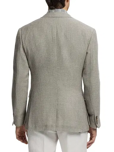 Ralph Lauren Purple Label Men's Textured Open Weave Single-Breasted Sport Coat - Pearl Grey Multi | Thumbnail 3 Ralph Lauren Purple Label Men's Textured Open Weave Single-Breasted Sport Coat - Pearl Grey Multi | Thumbnail 3