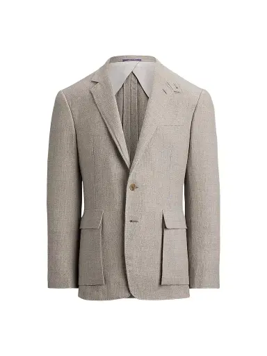 Ralph Lauren Purple Label Men's Textured Open Weave Single-Breasted Sport Coat - Pearl Grey Multi | Thumbnail 1 Ralph Lauren Purple Label Men's Textured Open Weave Single-Breasted Sport Coat - Pearl Grey Multi | Thumbnail 1