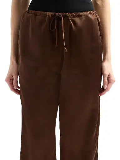 Design History Women's Magdalena Lace-Trim Satin Pants - Espresso | Thumbnail 5 Design History Women's Magdalena Lace-Trim Satin Pants - Espresso | Thumbnail 5