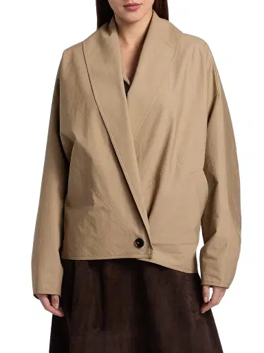 Co Women's Wrap tton-Blend Jacket - Camel | Thumbnail 3 Co Women's Wrap tton-Blend Jacket - Camel | Thumbnail 3