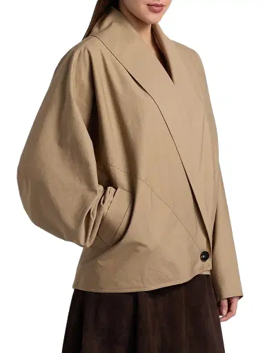 Co Women's Wrap tton-Blend Jacket - Camel | Thumbnail 4 Co Women's Wrap tton-Blend Jacket - Camel | Thumbnail 4