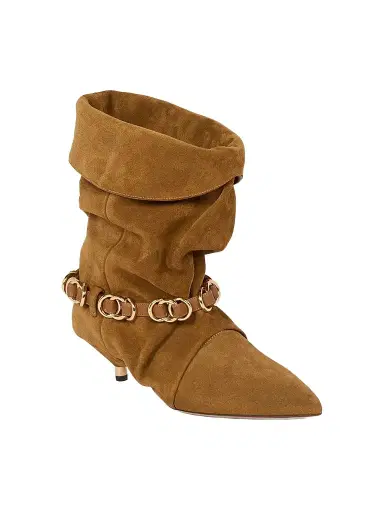 Isabel Marant Women's Edrik Rings 45MM Suede Ankle Boots - Cognac | Thumbnail 2 Isabel Marant Women's Edrik Rings 45MM Suede Ankle Boots - Cognac | Thumbnail 2