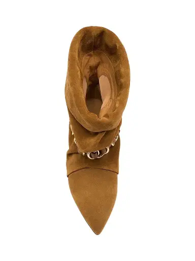 Isabel Marant Women's Edrik Rings 45MM Suede Ankle Boots - Cognac | Thumbnail 4 Isabel Marant Women's Edrik Rings 45MM Suede Ankle Boots - Cognac | Thumbnail 4