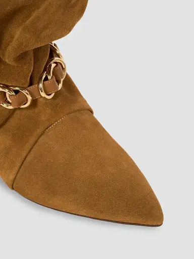 Isabel Marant Women's Edrik Rings 45MM Suede Ankle Boots - Cognac | Thumbnail 5 Isabel Marant Women's Edrik Rings 45MM Suede Ankle Boots - Cognac | Thumbnail 5