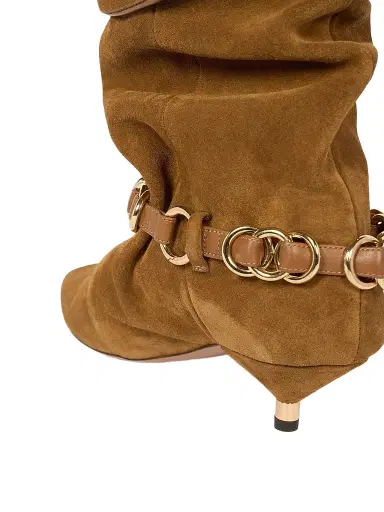 Isabel Marant Women's Edrik Rings 45MM Suede Ankle Boots - Cognac | Thumbnail 6 Isabel Marant Women's Edrik Rings 45MM Suede Ankle Boots - Cognac | Thumbnail 6