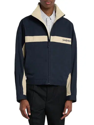 Saint Laurent Men's Jacket in Cotton - Navy Mastic | Thumbnail 3 Saint Laurent Men's Jacket in Cotton - Navy Mastic | Thumbnail 3