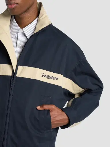 Saint Laurent Men's Jacket in Cotton - Navy Mastic | Thumbnail 5 Saint Laurent Men's Jacket in Cotton - Navy Mastic | Thumbnail 5