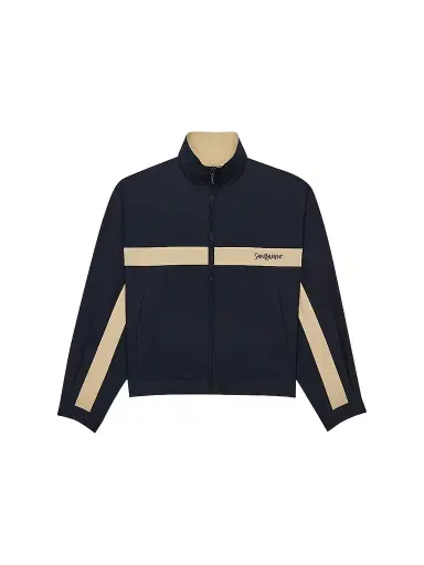 Saint Laurent Men's Jacket in Cotton - Navy Mastic | Thumbnail 1 Saint Laurent Men's Jacket in Cotton - Navy Mastic | Thumbnail 1