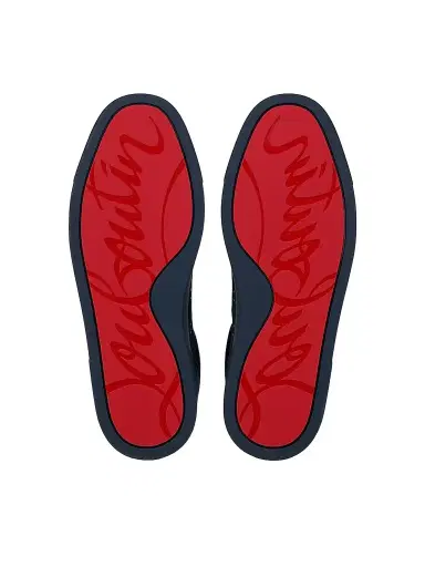 Christian Louboutin Men's Louis Jr Spikes Canopy Suede Sneakers - Marine | Thumbnail 5 Christian Louboutin Men's Louis Jr Spikes Canopy Suede Sneakers - Marine | Thumbnail 5