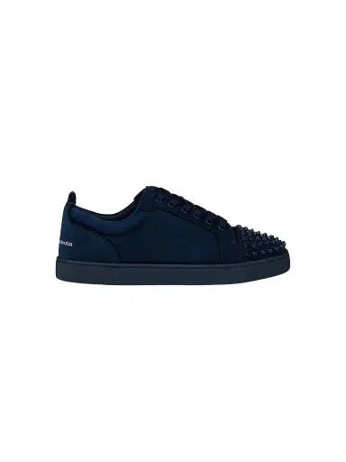 Christian Louboutin Men's Louis Jr Spikes Canopy Suede Sneakers - Marine | Thumbnail 1 Christian Louboutin Men's Louis Jr Spikes Canopy Suede Sneakers - Marine | Thumbnail 1