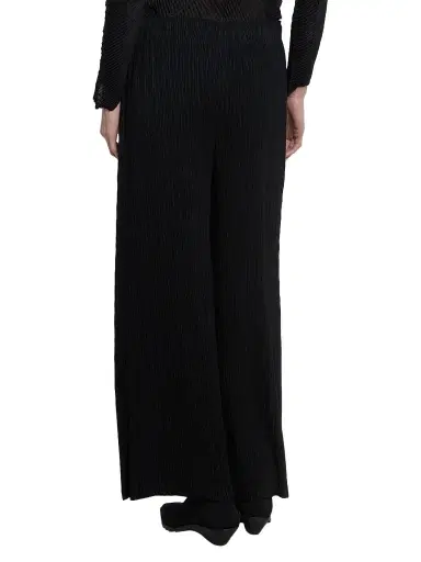 Issey Miyake Women's Hatching Pleated Wide-Leg Pants - Black | Thumbnail 3 Issey Miyake Women's Hatching Pleated Wide-Leg Pants - Black | Thumbnail 3