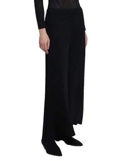 Issey Miyake Women's Hatching Pleated Wide-Leg Pants - Black | Thumbnail 4 Issey Miyake Women's Hatching Pleated Wide-Leg Pants - Black | Thumbnail 4