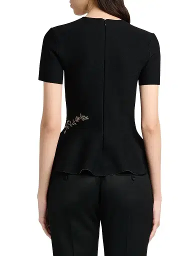 Alexander McQueen Women's Asymmetric Jacquard Peplum Top | Thumbnail 3 Alexander McQueen Women's Asymmetric Jacquard Peplum Top | Thumbnail 3