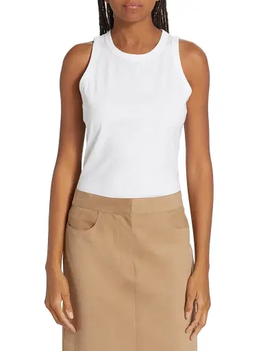 Lafayette 148 New York Women's Cotton Racerback Tank - White | Thumbnail 3 Lafayette 148 New York Women's Cotton Racerback Tank - White | Thumbnail 3