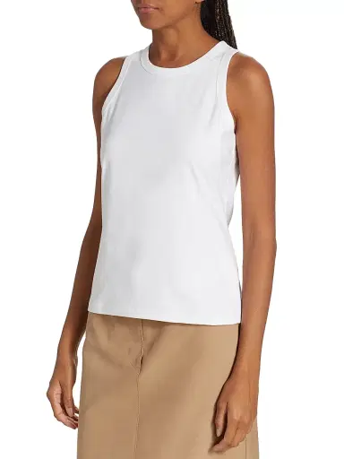 Lafayette 148 New York Women's Cotton Racerback Tank - White | Thumbnail 4 Lafayette 148 New York Women's Cotton Racerback Tank - White | Thumbnail 4
