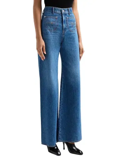 Veronica Beard Women's Grant High-Rise Wide-Leg Jeans | Thumbnail 4 Veronica Beard Women's Grant High-Rise Wide-Leg Jeans | Thumbnail 4