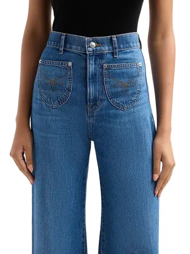 Veronica Beard Women's Grant High-Rise Wide-Leg Jeans | Thumbnail 5 Veronica Beard Women's Grant High-Rise Wide-Leg Jeans | Thumbnail 5