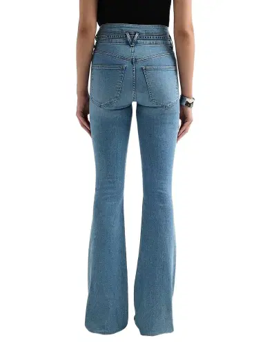 Veronica Beard Women's Beverly Stretch-Cotton Tie-Waist Flare Jeans | Thumbnail 3 Veronica Beard Women's Beverly Stretch-Cotton Tie-Waist Flare Jeans | Thumbnail 3