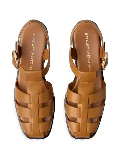 Stuart Weitzman Women's Villa Leather Fisherman Sandals - Macchiato | Thumbnail 4 Stuart Weitzman Women's Villa Leather Fisherman Sandals - Macchiato | Thumbnail 4