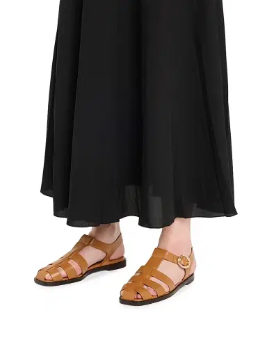 Stuart Weitzman Women's Villa Leather Fisherman Sandals - Macchiato | Thumbnail 6 Stuart Weitzman Women's Villa Leather Fisherman Sandals - Macchiato | Thumbnail 6