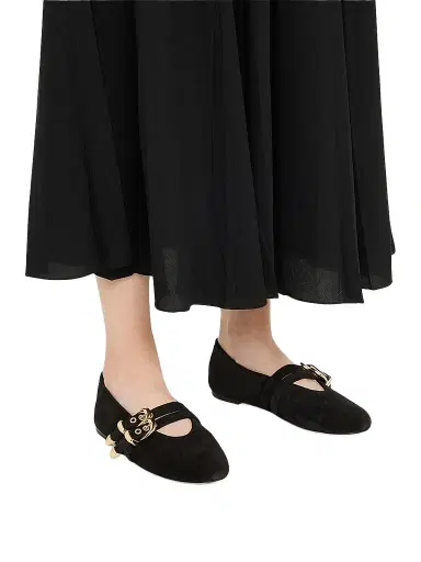 Stuart Weitzman Women's Maven Suede Mary Janes - Black | Thumbnail 3 Stuart Weitzman Women's Maven Suede Mary Janes - Black | Thumbnail 3