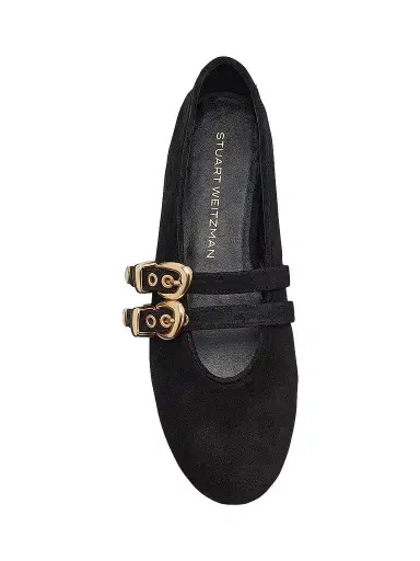 Stuart Weitzman Women's Maven Suede Mary Janes - Black | Thumbnail 5 Stuart Weitzman Women's Maven Suede Mary Janes - Black | Thumbnail 5