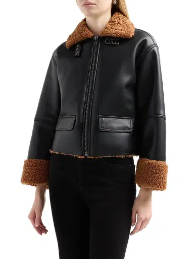 Design History Women's Trinity Faux Shearling Jacket - Black Combo | Thumbnail 4 Design History Women's Trinity Faux Shearling Jacket - Black Combo | Thumbnail 4