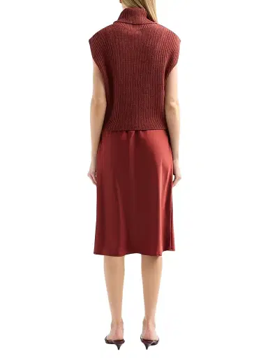 Design History Women's Jin Wool Sweater & Satin Midi Dress - Russet | Thumbnail 3 Design History Women's Jin Wool Sweater & Satin Midi Dress - Russet | Thumbnail 3