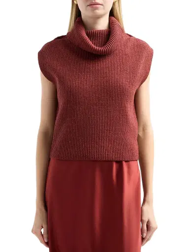 Design History Women's Jin Wool Sweater & Satin Midi Dress - Russet | Thumbnail 5 Design History Women's Jin Wool Sweater & Satin Midi Dress - Russet | Thumbnail 5