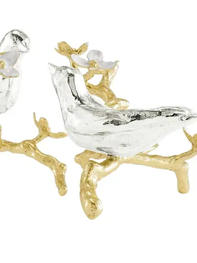 Michael Aram Lovebirds Silver & Gold 2-Piece Decorative Object Set | Thumbnail 4 Michael Aram Lovebirds Silver & Gold 2-Piece Decorative Object Set | Thumbnail 4