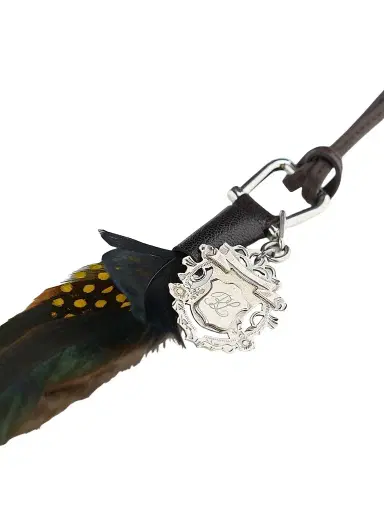 Ralph Lauren Collection Women's Leather & Feather Bag Charm - Brown Multi | Thumbnail 5 Ralph Lauren Collection Women's Leather & Feather Bag Charm - Brown Multi | Thumbnail 5