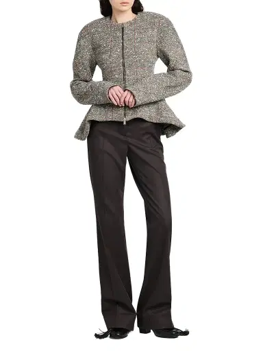 Stella McCartney Women's Speckled Peplum Jacket - Multicolor Grey | Thumbnail 2 Stella McCartney Women's Speckled Peplum Jacket - Multicolor Grey | Thumbnail 2