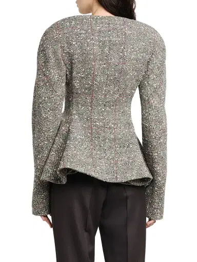 Stella McCartney Women's Speckled Peplum Jacket - Multicolor Grey | Thumbnail 3 Stella McCartney Women's Speckled Peplum Jacket - Multicolor Grey | Thumbnail 3