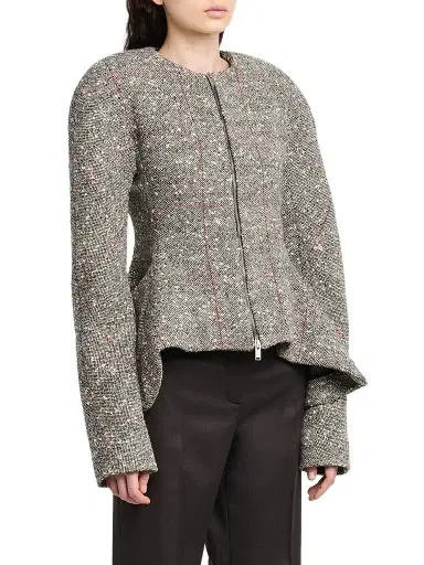 Stella McCartney Women's Speckled Peplum Jacket - Multicolor Grey | Thumbnail 4 Stella McCartney Women's Speckled Peplum Jacket - Multicolor Grey | Thumbnail 4