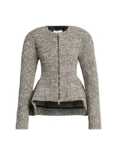 Stella McCartney Women's Speckled Peplum Jacket - Multicolor Grey | Thumbnail 1 Stella McCartney Women's Speckled Peplum Jacket - Multicolor Grey | Thumbnail 1