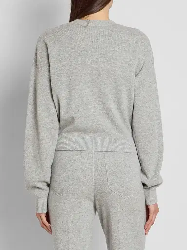 Victoria Beckham Women's Wool-Blend Crewneck Sweater - Mid Grey Marl | Thumbnail 3 Victoria Beckham Women's Wool-Blend Crewneck Sweater - Mid Grey Marl | Thumbnail 3
