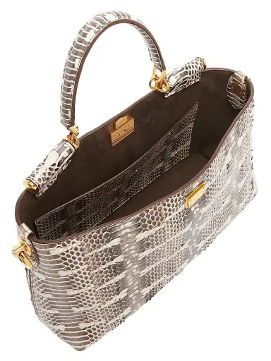 Dolce & Gabbana Women's Vittoria Snakeskin Embossed Leather Handbag - Bianco Perla | Thumbnail 4 Dolce & Gabbana Women's Vittoria Snakeskin Embossed Leather Handbag - Bianco Perla | Thumbnail 4